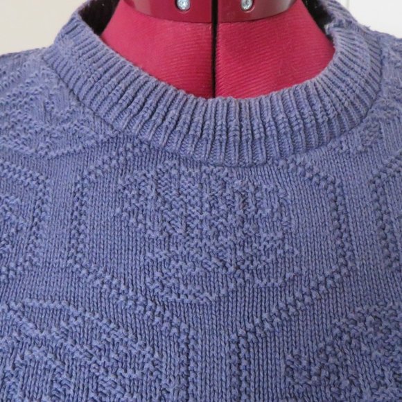 Daniel HECHTER Paris Heather BLUE Sweater Medium Cotton (K68) - Picture 5 of 8